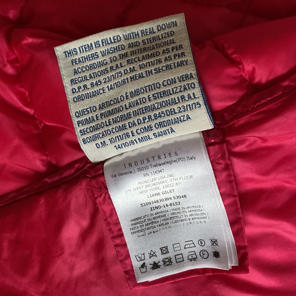 Newly stuffed light weight vest from Moncler NYC. - Picture 7 of 12